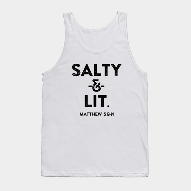 Salty & Lit. Christian Shirts, Hoodies, and gifts Tank Top by ChristianLifeApparel